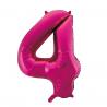 Ballon Chiffre 96cm 4 rose