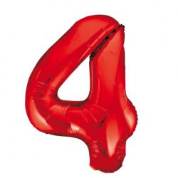 Ballon Chiffre 96cm 4 rouge