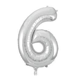 Ballon Chiffre 96cm 6 argent