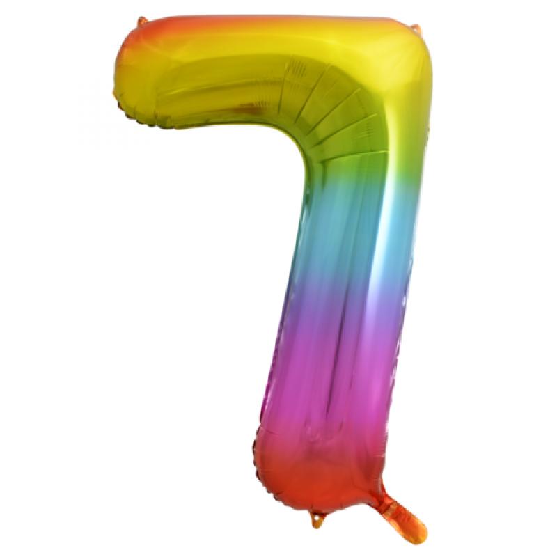 Ballon Chiffre 96cm 7 rainbow