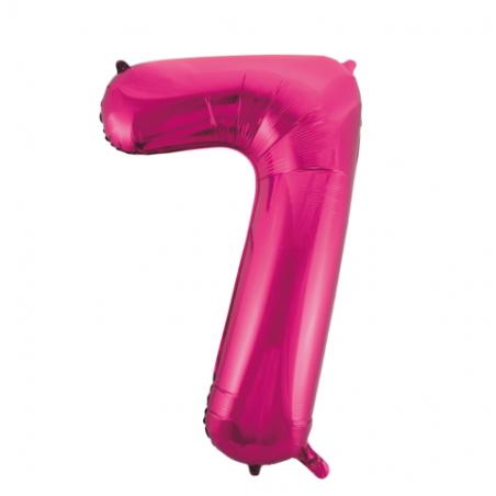 Ballon Chiffre 96cm 7 rose