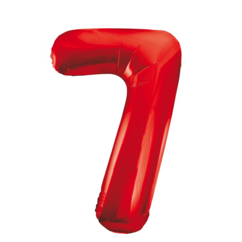 Ballon Chiffre 96cm 7 rouge