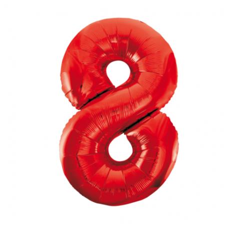 Ballon Chiffre 96cm 8 rouge