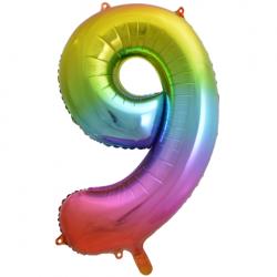 Ballon Chiffre 96cm 9 rainbow