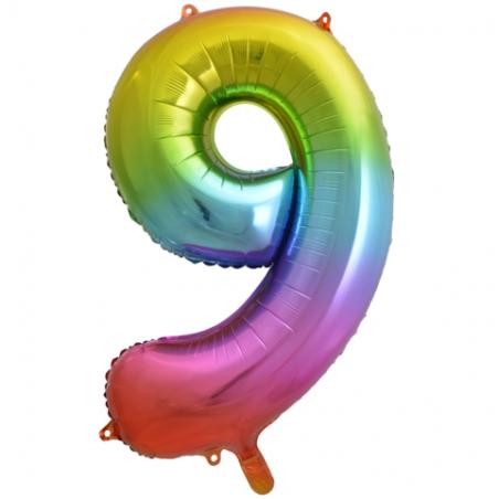 Ballon Chiffre 96cm 9 rainbow