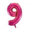 Ballon Chiffre 96cm 9 rose