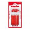 10 bougies pailletées avec supports Rouge