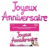 Ballon métallique Joyeux Anniversaire Fuchsia