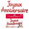 Ballon métallique Joyeux Anniversaire Rouge