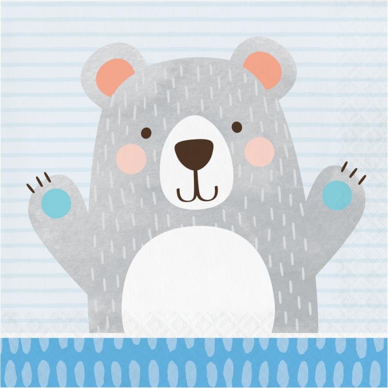 Birthday Bear Lunch Napkins 2 ply