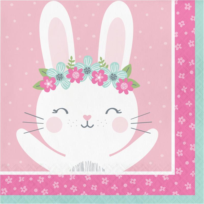 Birthday Bunny Lunch Napkins 2 ply