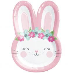 Birthday Bunny Paper Dinner Plates Shaped