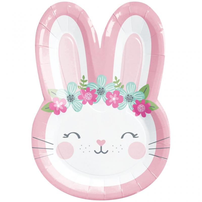 Birthday Bunny Paper Dinner Plates Shaped