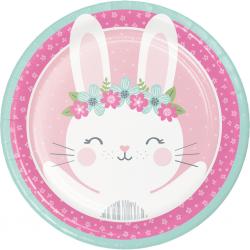 Birthday Bunny Paper Dinner Plates Sturdy Style