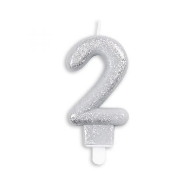 Bougie glitter argent 2