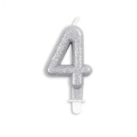 Bougie glitter argent 4