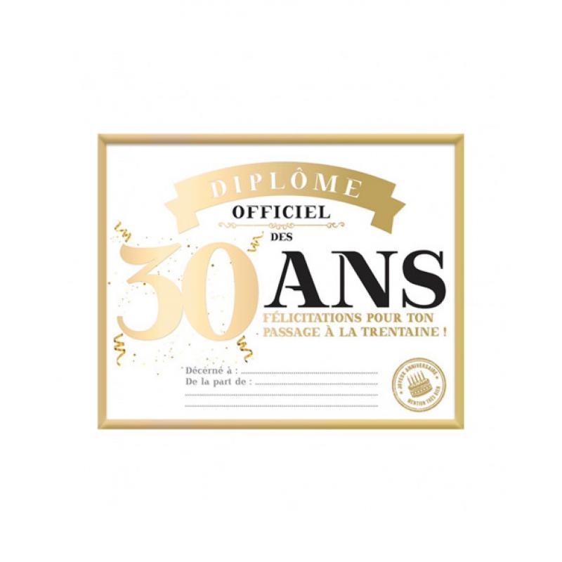 CADRE DIPLOME 30 ANS