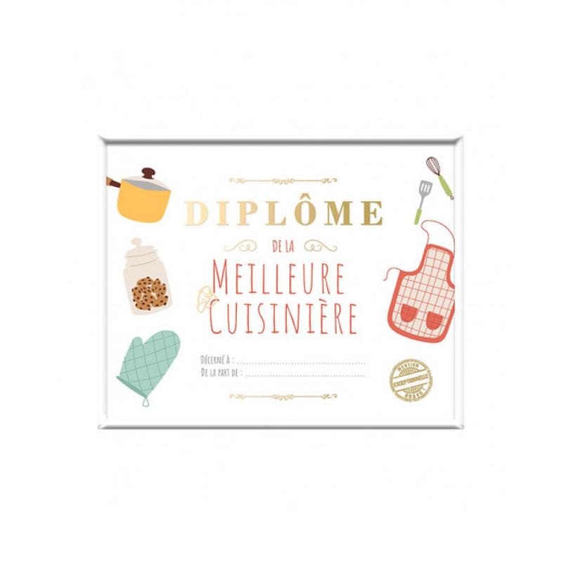 CADRE DIPLOME MEILLEURE CUISINIERE