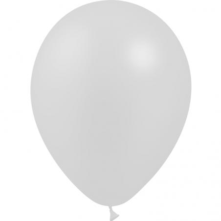 100 BALLONS LATEX 12' METAL ARGENT