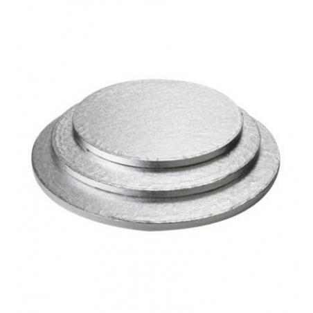 CAKE DRUM ROND ARGENT - DIAMETRE 30CM