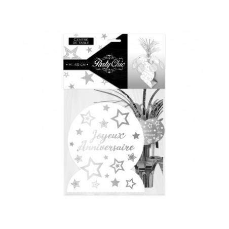 CENTRE DE TABLE ANNIV CHIC ARGENT