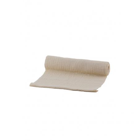 CHEMIN DE TABLE COTON GAUFRE BEIGE 26CM X 3M