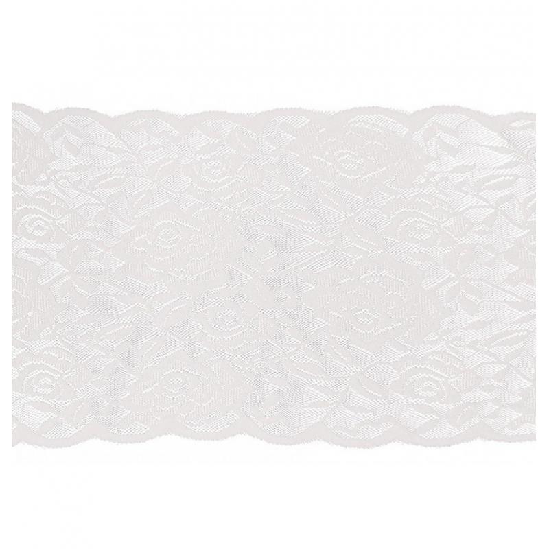 CHEMIN DE TABLE DENTELLE ROSE BLANC 17CMX5M