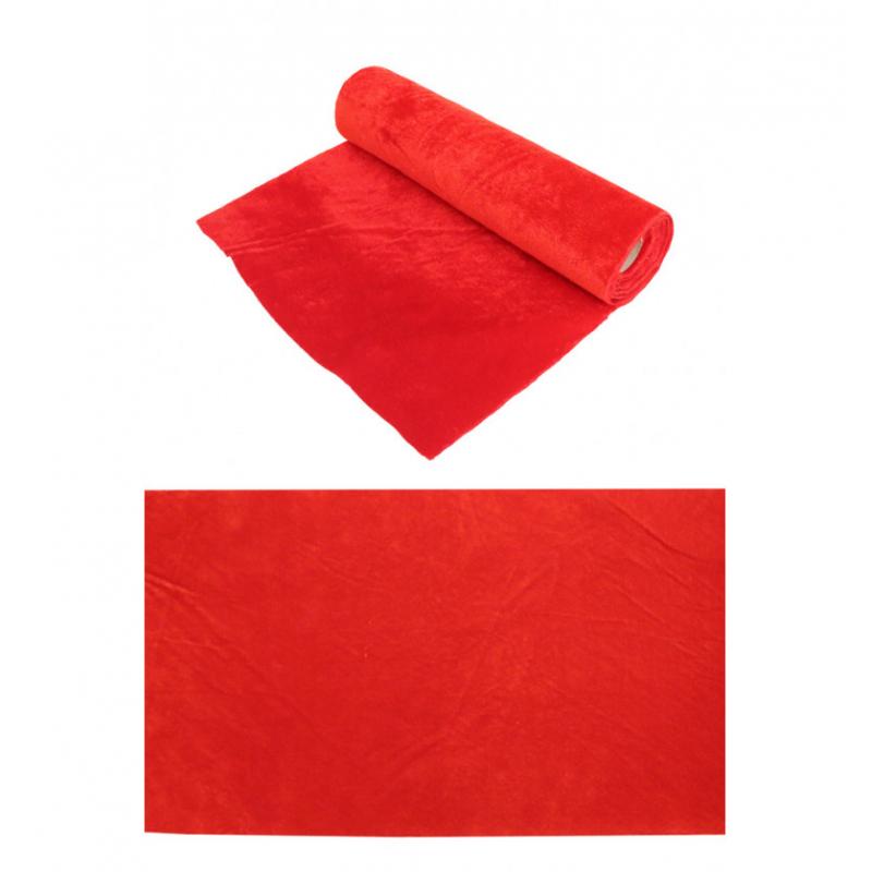 CHEMIN DE TABLE VELVET ROUGE 28CMX3M