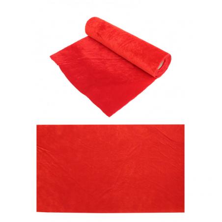 CHEMIN DE TABLE VELVET ROUGE 28CMX3M