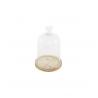 CLOCHE VERRE SUR SUPPORT BOIS DIA 11X16CM HT