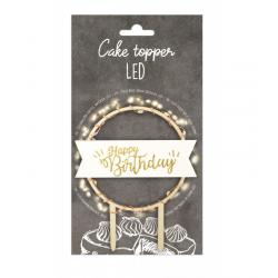 Cake topper led Happy Birthday (dont 0,08€HT d'éco-participation)