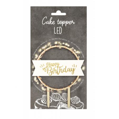 Cake topper led Happy Birthday (dont 0,08€HT d'éco-participation)