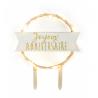 Cake topper led Joyeux Anniversaire (dont 0,08€HT d'éco-participation)