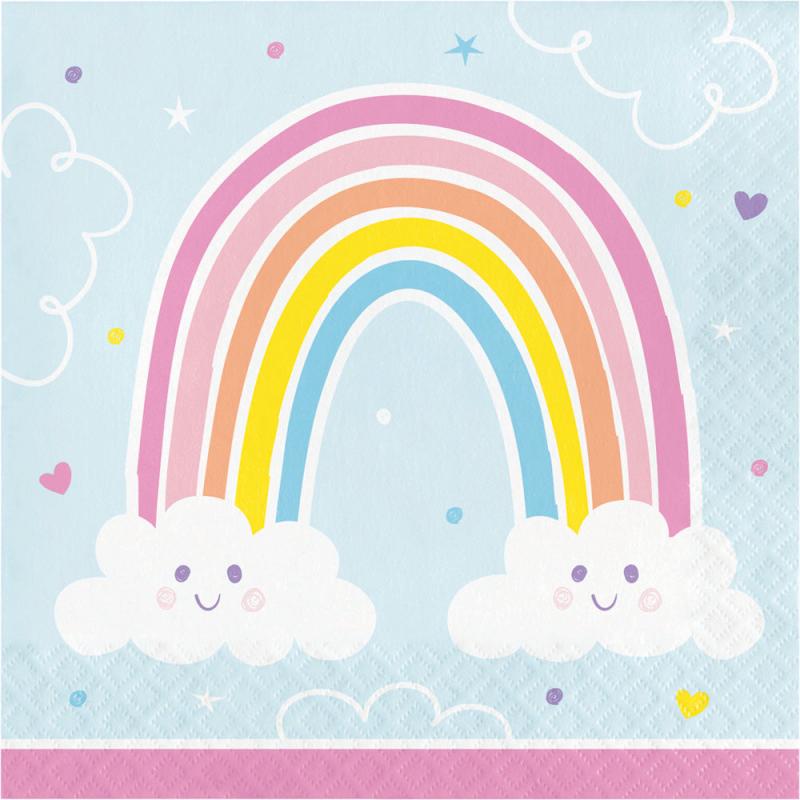 Celebrations Value Happy Rainbow Lunch Napkins 2 ply