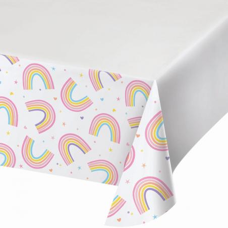 Celebrations Value Happy Rainbow Plastic Tablecover Border Print