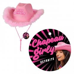 Chapeau Girly Anniversaire Rose Vive la retraite