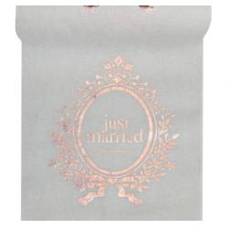 Chemin de table Just Married rose gold