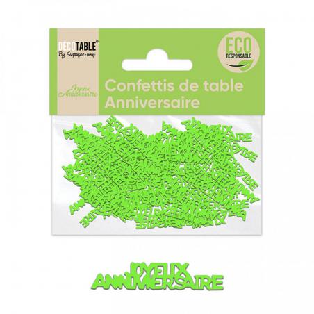 Confettis ANNIVERSAIRE papier Vert