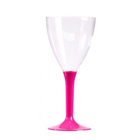 10x10 VERRE A VIN REUTILISABLE- PIED FUSCHIA