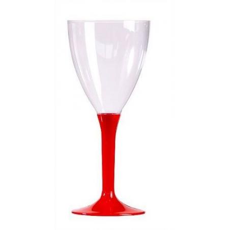 10x10 VERRE A VIN REUTILISABLE- PIED ROUGE