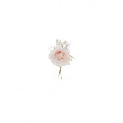 FLEUR DENTELLE PERLES ROSE 20X11CM