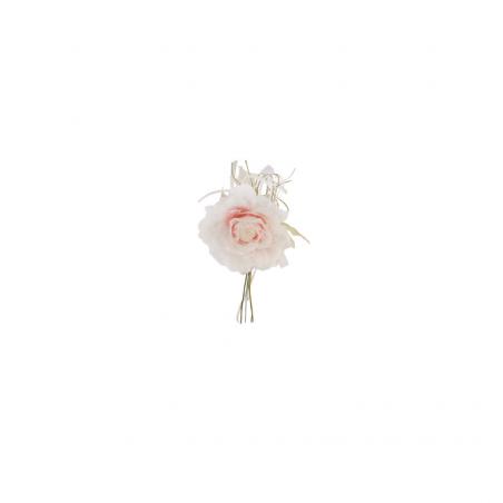 FLEUR DENTELLE PERLES ROSE 20X11CM