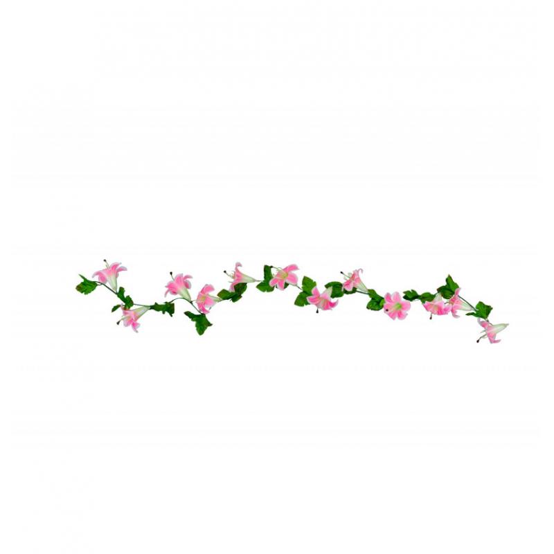 GUIRLANDE FLEUR TROPICALE ROSE 220CM