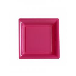 15x12 ASSIETTE REUTILISABLE CARREE D.180 FUSCHIA