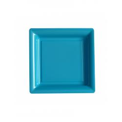 15x12 ASSIETTE REUTILISABLE CARREE D.180 TURQUOISE