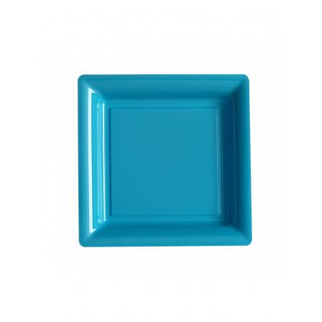 15x12 ASSIETTE REUTILISABLE CARREE D.180 TURQUOISE