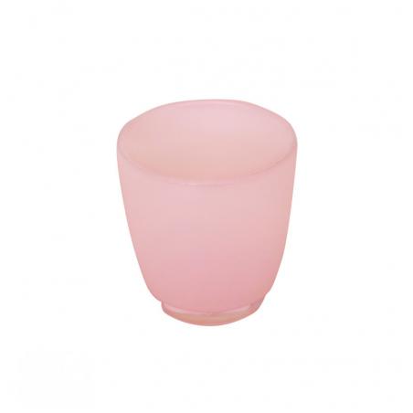 PHOTOPHORE VERRE ROSE PASTEL PERLE DIA 8.5CM X HT 9CM