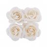 SACHET 4 ROSES BLANCHES SATIN DIA 4CM X HT 2CM