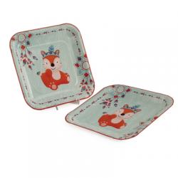 23X23CM 8 ASSIETTES RENARD CHARLY