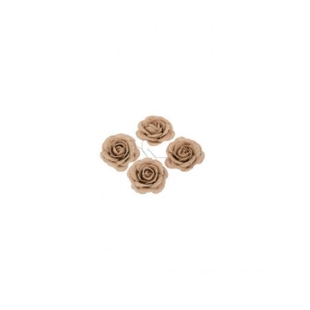 SET 4 ROSES JUTE 5CM